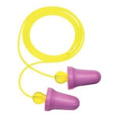 Par de tampões de ouvido com cordão amarelo